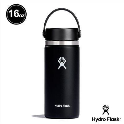 Hydro Flask 16oz/473ml 寬口提環保溫瓶 時尚黑 保冷 保溫瓶 水壺 登山 露營