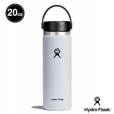 Hydro Flask 20oz/592ml 寬口提環保溫瓶 經典白 保冷 保溫瓶 水壺 登山 露營