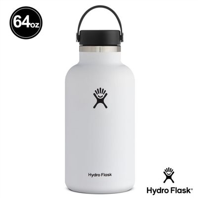 Hydro Flask 64oz/1900ml 寬口提環保溫瓶 經典白 保冷 保溫瓶 水壺 登山 露營