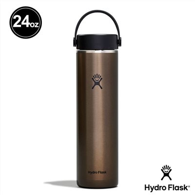 Hydro Flask 24oz/709ml 輕量寬口提環保溫瓶 曜石黑 保冷 保溫瓶 水壺 登山 露營
