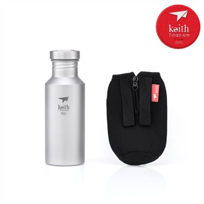 鎧斯 Keith Ti3031純鈦運動水壺附Ti0011隔熱水壺套 550ml