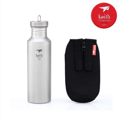 鎧斯 Keith Ti3032純鈦運動水壺附Ti0012隔熱水壺套 700ml