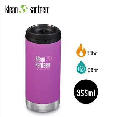出清特價 Klean Kanteen 12oz寬口不鏽鋼保溫瓶 K12TKWPCC BB 莓果紫 355ml