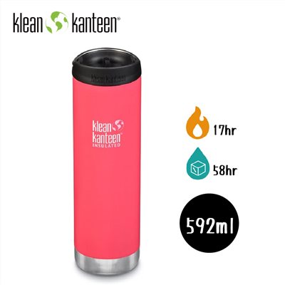 出清特價 Klean Kanteen 20oz寬口不鏽鋼保溫瓶 K20TKWPCC MP 西瓜紅 592ml