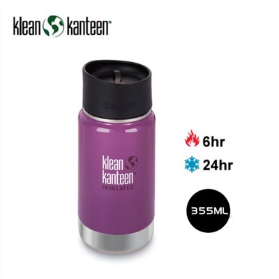 特價出清 Klean Kanteen 12oz寬口不鏽鋼保溫瓶 K12VWPCC WG 葡萄紫 355ml