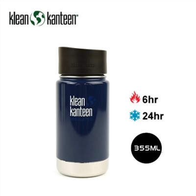 特價出清 Klean Kanteen 12oz寬口不鏽鋼保溫瓶 K12VWPCC DS 深海藍 355ml