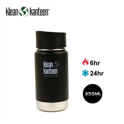 特價出清 Klean Kanteen 12oz寬口不鏽鋼保溫瓶 K12VWPCC SB 消光黑 355ml
