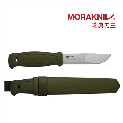 MORAKNIV 獵刀直刀含塑料護套 綠 12634 獵刀 直刀 露營刀 登山刀 瑞典製