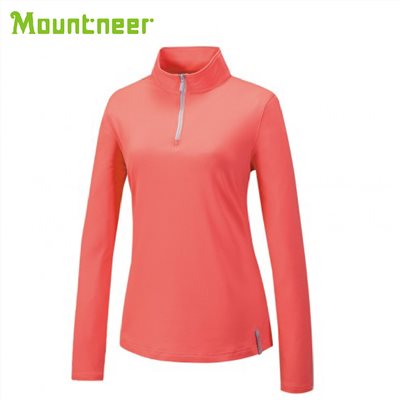 Mountneer 女 快熱保暖上衣 42P08-50 粉橘 排汗衣 長袖 吸濕排汗
