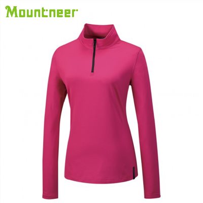 Mountneer 女 快熱保暖上衣 42P08-34 深桃紅 排汗衣 長袖 吸濕排汗