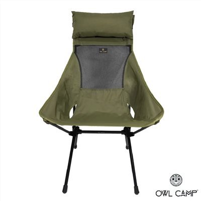 OWL CAMP L-230 高背椅 頭枕加大版 軍綠 露營椅 椅子