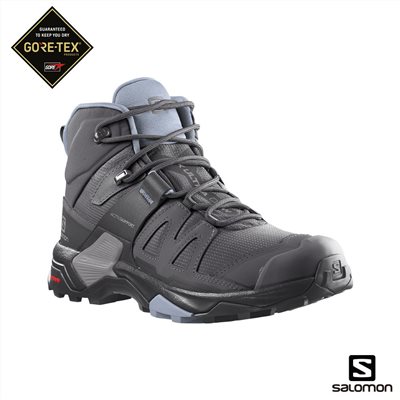 Salomon 女 X ULTRA 4 Goretex 中筒登山鞋 L41625000 磁灰/黑/灰藍 健走鞋