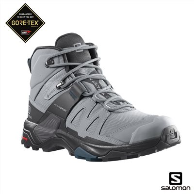 Salomon 女 X ULTRA 4 Goretex 中筒登山鞋 L41624900 深礦灰/黑/軍藍 健走鞋
