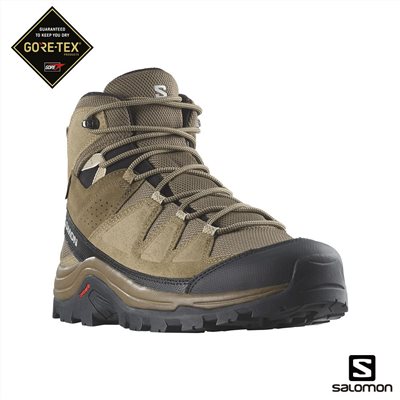 Salomon 男 QUEST ROVE Goretex 高筒登山鞋 L47181400 袋鼠褐/藻棕/黑 健行鞋