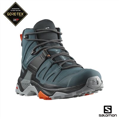 Salomon 男 X ULTRA 4 Goretex 中筒登山鞋 L47352600 觀星藍/黑/緋紅 健行鞋