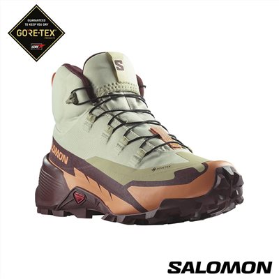 Salomon 女 CROSS HIKE 2 Goretex 中筒登山鞋 寬楦 L47277900 苜蓿灰/哈密瓜/深褐紫 健走鞋
