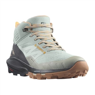 Salomon 女 OUTpulse Goretex 中筒登山鞋 L41593800 鐵灰/烏木黑/熾烈橘 健走鞋
