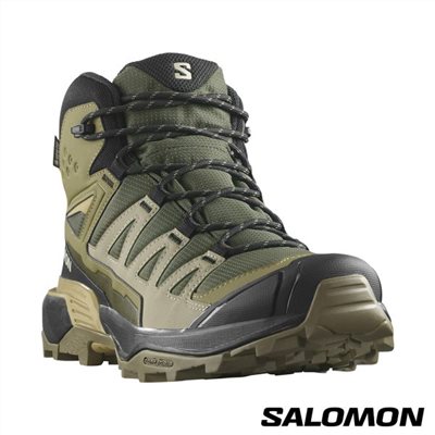 Salomon 男 X ULTRA 360 EDGE Goretex 中筒登山鞋 L47447700 橄欖綠/岩綠/綠 健行鞋