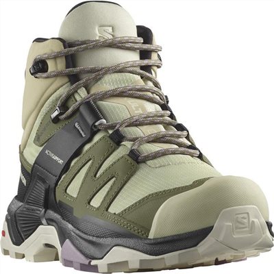 Salomon 女X ULTRA 4 GTX 中筒登山鞋 L47455000 綠/棕 健行鞋