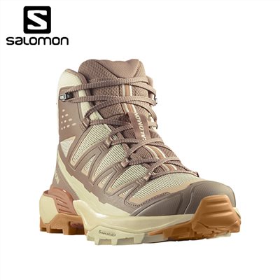 Salomon 女X ULTRA 360 GTX 中筒登山鞋 L47462700 黃/棕/粉 健行鞋