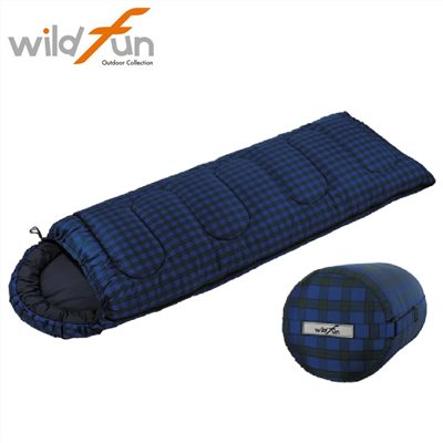 WildFun 野放 經典型休閒睡袋 格紋 10~24度 睡袋 露營睡袋