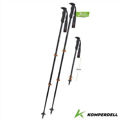 Komperdell 奧地利 輕量碳纖+鈦金強力鎖定登山杖 短版 175237110 黑 健行登山 碳纖輕量