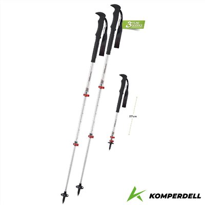 Komperdell 奧地利 航太鋁合金強力鎖定登山杖 短版 174231510 銀 健行登山 7075鋁合金