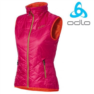 ODLO 瑞士 保暖型化纖背心 女款 紅/桔紅 525211-30184 雙面 防風 夾克 背心