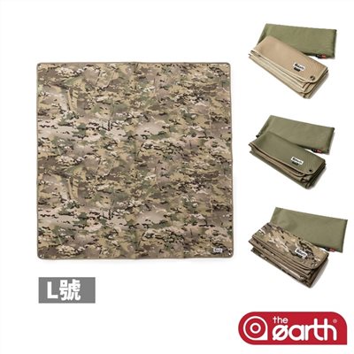 the earth 多功能防水地墊 L號 沙色/軍綠 143X143 防水地墊 地墊 帳篷地墊