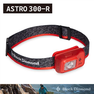 Black Diamond Astro 300-R 充電頭燈 620678 橘紅 登山 露營 釣魚 照明