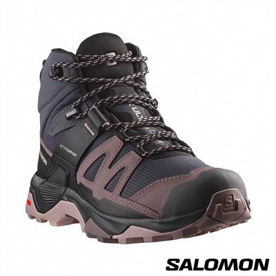 Salomon 女 X ULTRA 4 GTX 中筒登山鞋 L47685500 防水 黑灰/鯊魚灰/雲灰 健行鞋 防水