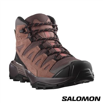 Salomon 女 X ULTRA 360 LTR GTX 中筒登山鞋 L47571000 防水 灰/粉/紅 健行鞋 防水