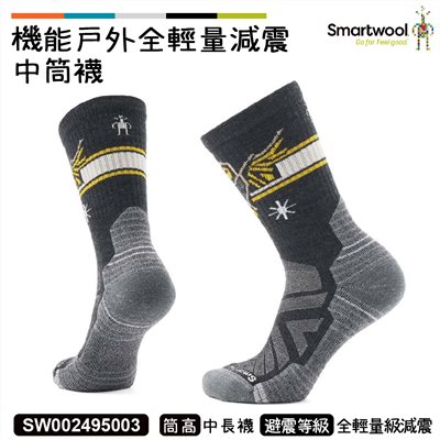 Smartwool 女 機能戶外全輕量減震中筒襪-貓頭鷹 炭黑色 SW002495003 羊毛襪 登山襪