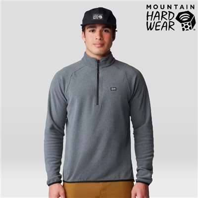 Mountain Hardwear 保暖刷毛立領半拉長袖排汗衣 男款 火山黑 2104711 保暖衣