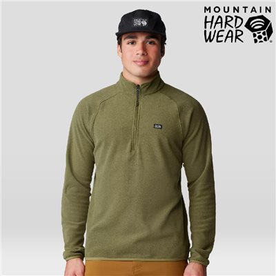 Mountain Hardwear 保暖刷毛立領半拉長袖排汗衣 男款 搏擊綠 2104711 保暖衣