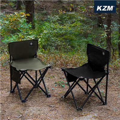 KAZMI KZM 工業風輕巧折疊椅 黑色/軍綠 折疊椅 露營椅