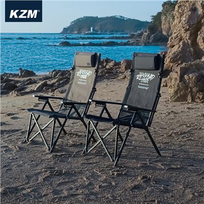 KAZMI KZM 工業風六段折疊椅 黑色/軍綠 折疊椅 露營椅