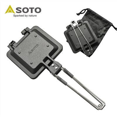 SOTO 折疊式熱壓三明治烤盤 可分離雙面煎盤 黑 ST-952MT 附收納袋