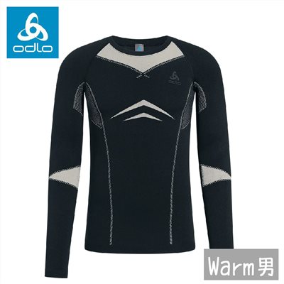 ODLO 男 基礎運動保暖型圓領上衣 深寶石藍/銀雲 195792 圓領保暖排汗衣 衛生衣 保暖衣 發熱衣