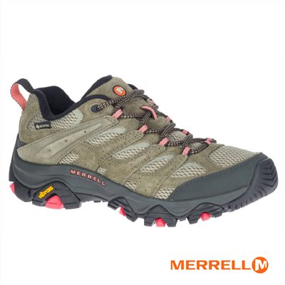 MERRELL MOAB 3 GTX 女 低筒防水登山健行鞋 ML036322 橄欖綠 寬楦 健走鞋