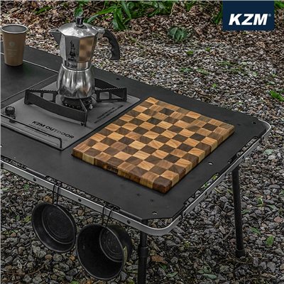 KAZMI KZM 1單位棋盤木砧板含收納袋 砧板 野餐 野炊 露營