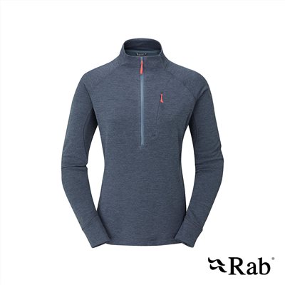 英國 RAB Nexus Pull-On Wmns 保暖立領半拉長袖排汗衣 鋼鐵藍 女款 QFF75