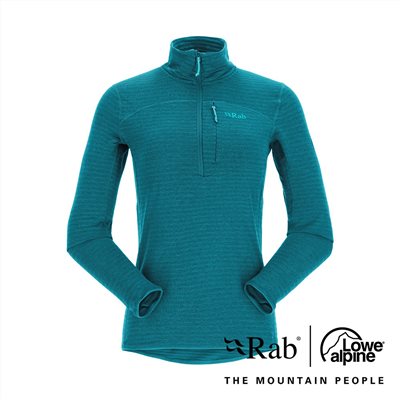 英國 RAB Ascendor Light Pull-On 輕量保暖半拉鍊長袖排汗衣 女 RQFF49 濱海藍