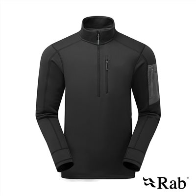 英國 RAB Modulus Pull-On 快乾排汗彈性柔軟保暖上衣 男款 黑色 QFG17 保暖衣 運動衣