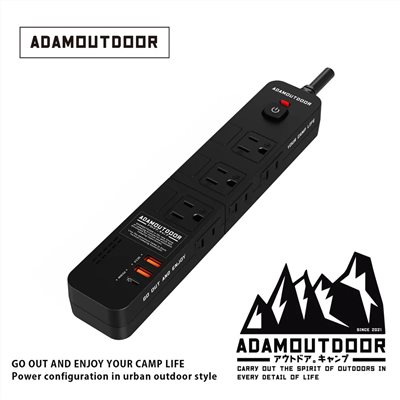 【ADAM OUTDOOR】家用款4開6插30WPD 延長線1.8M 黑色 延長線 插座 電源線
