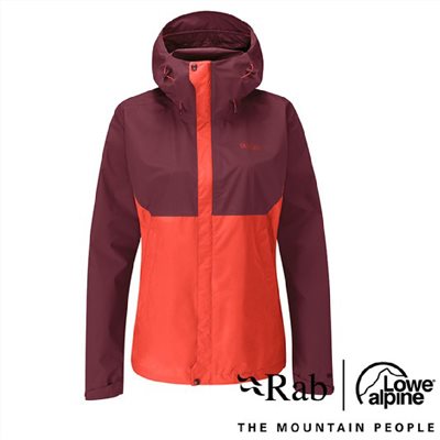 英國 RAB Downpour Eco Jacket 輕量 防風 防水 連帽外套 女 深石楠/葡萄柚 QWG83 登山