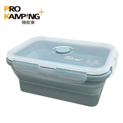 Pro Kamping領航家 矽膠摺疊保鮮盒 0.8L 冰川藍 野餐 野炊 露營 餐具