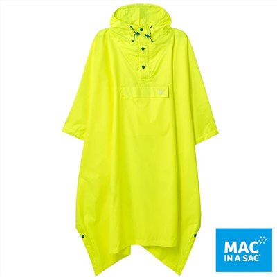 MAC IN A SAC 英國 輕巧袋著走快穿成人雨衣 MNS041 螢光黃 登山 輕便雨衣