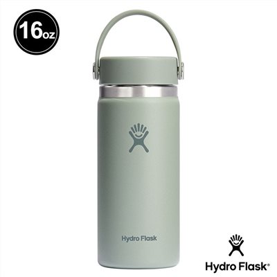 Hydro Flask 16oz/473ml 寬口提環保溫瓶 灰綠 保冷 保溫瓶 水壺 登山 露營