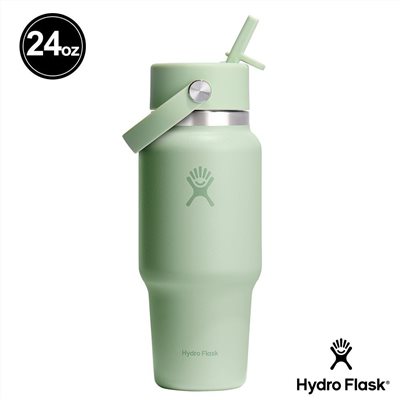Hydro Flask 24oz/709ml 寬口提環吸管隨行杯 蘆薈綠 水瓶 保溫瓶 保溫杯 露營